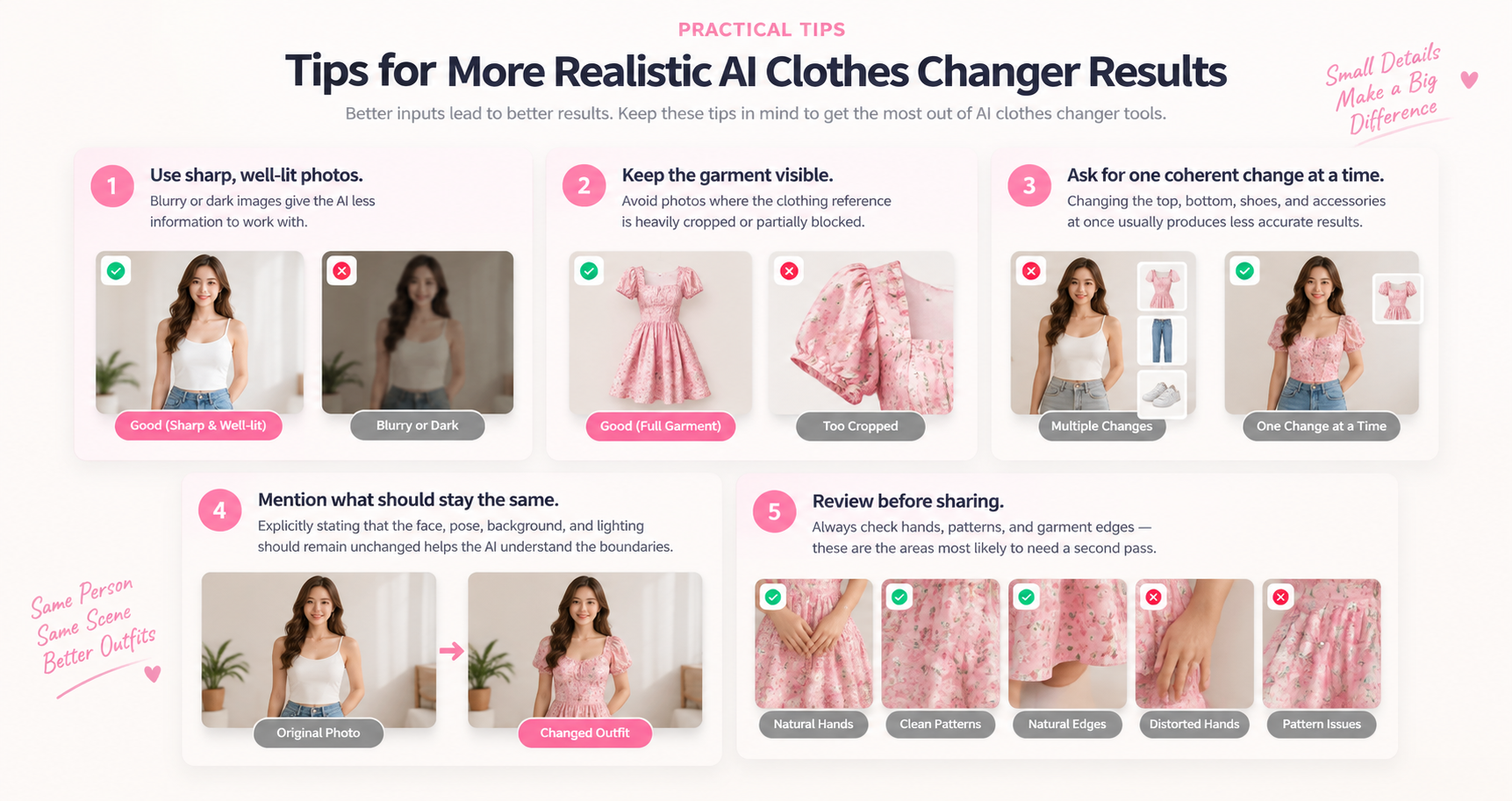 Practical tips for improving AI clothes changer results